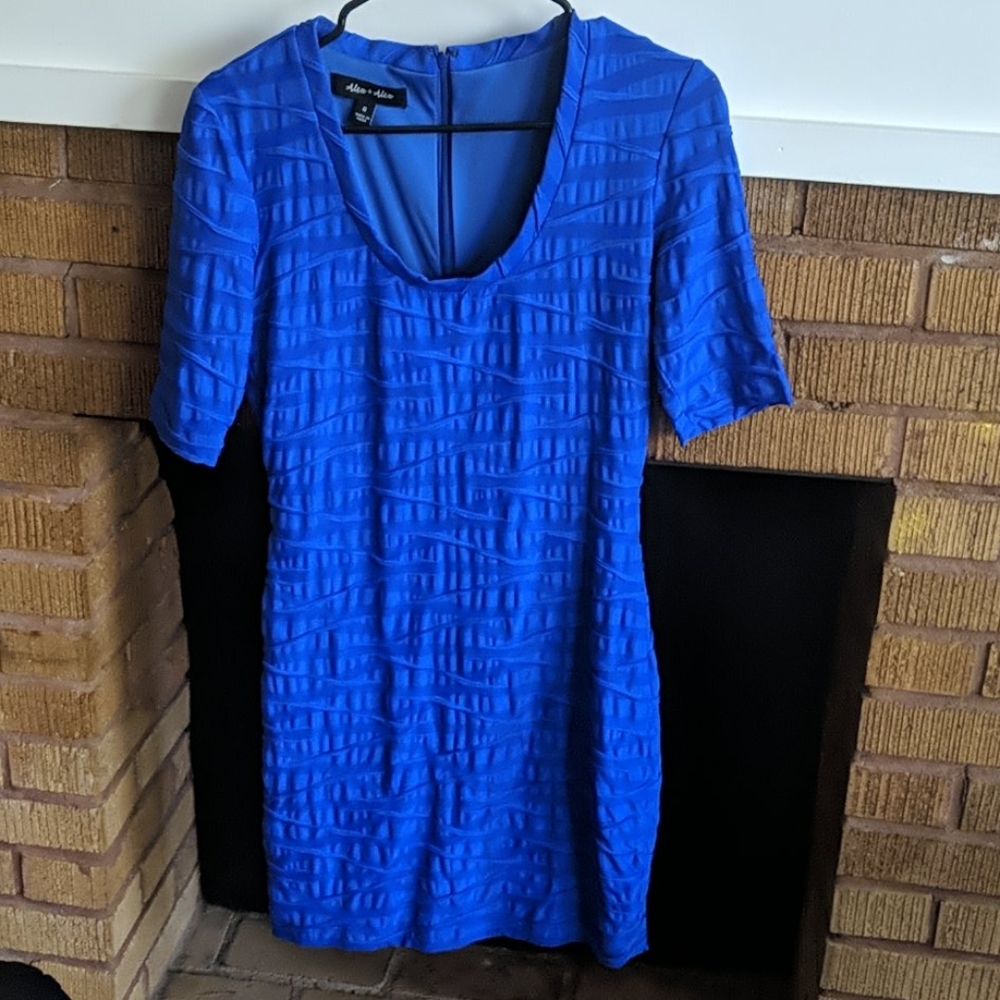 Alex & Alex Textured Electric Blue Midi Dress